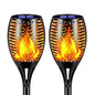2 Pcs Solar Lights Outdoor Solar 12 Led Torch Flickering Flame Lights